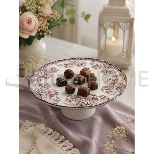 ÜLGER FLORA PEMBE AYAKLI ÇİKOLATA TABAĞI1*12