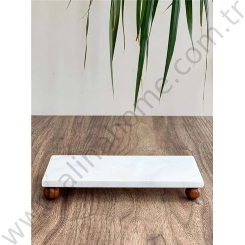 MLN YAĞLIK ALTI MERMER AHŞAP AYAKLI 24 CM 1*24