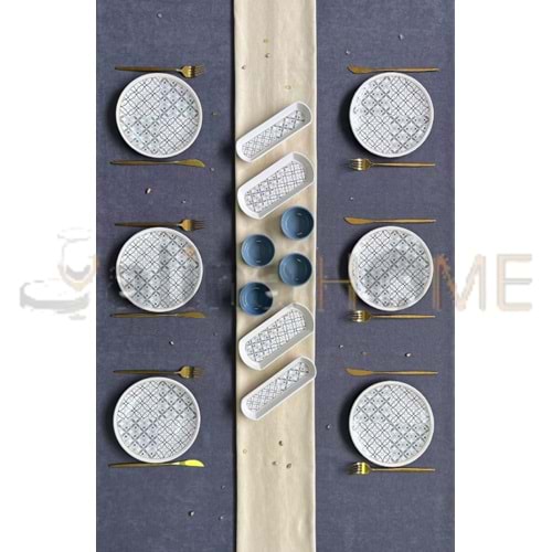ALİNA HOME 14 PARÇA YUVARLAK FRAME MODEL KAHVALTI SETİ 1*1