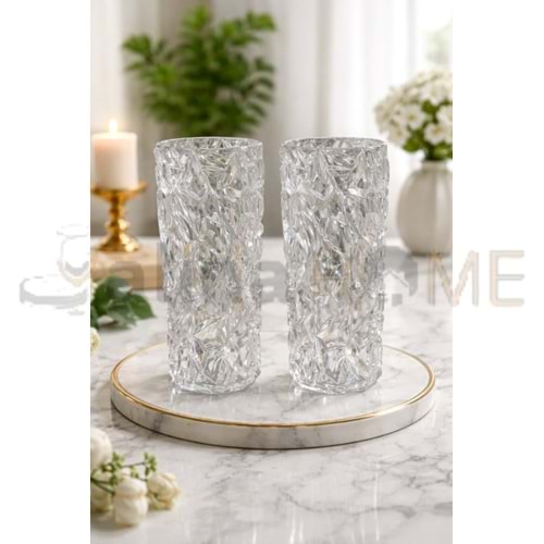 KRD VAZO KRİSTAL DESEN PLASTİK VAZO 24 CM 1*20