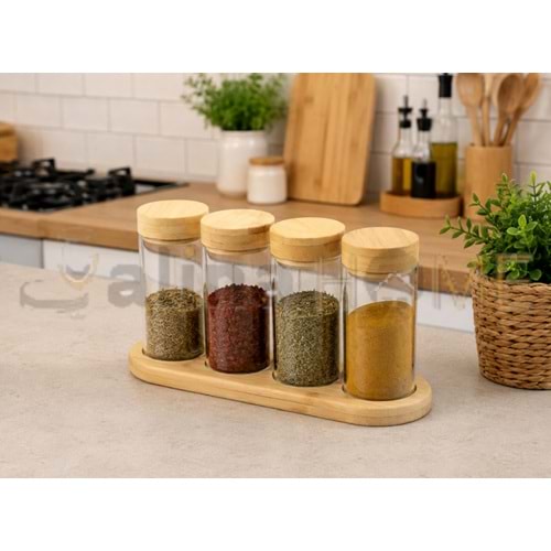 GLD CAM BAHARATLIK BAMBU STANDLI 4 LÜ YUVARLAK 1*36
