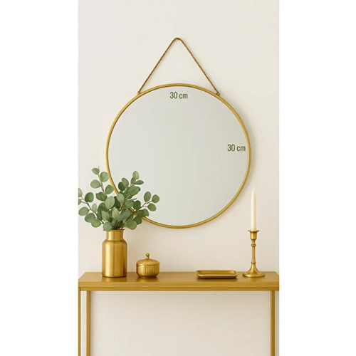 GLD AYNA DEKORATİF ASILABİLİR GOLD YUVARLAK 30 CM 1*24
