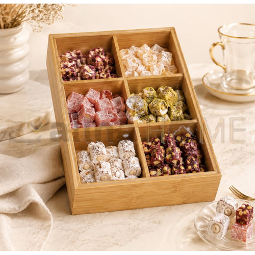 GLD BAMBU ORGANİZER 6 BÖLMELİ KAPAKLI 30x20 CM 1*24