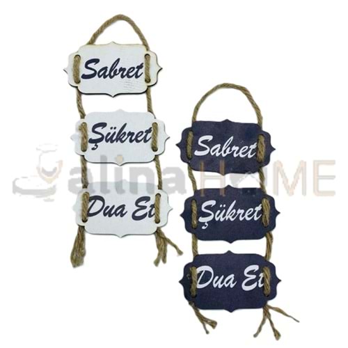 GLS İPLİ UV BASKI MİNİ SABRET ŞÜKRET DUA ET 6x11 CM