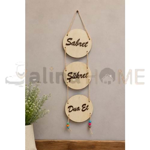 GLS İPLİ YUVARLAK SABRET ŞÜKRET DUA ET 11 CM