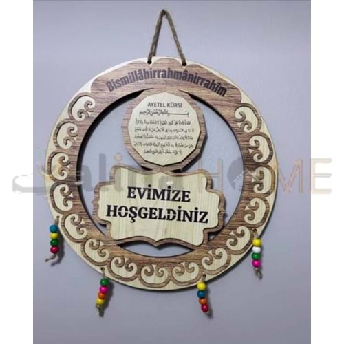 GLS İPLİ BONCUKLU UV BASKI KAPI SÜSÜ 30 CM
