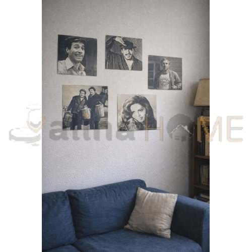 GLS AHŞAP TABLO RETRO KARMA 15x15 CM