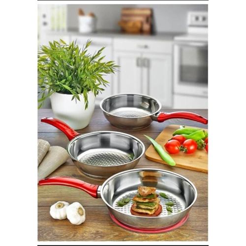 GÜLSAN ÇELİK TAVA SETİ 16-18-20 CM JASMİN 1*6