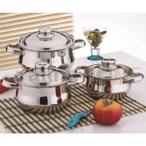 GÜLSAN ÇELİK GÜVEÇ SET ÇELİK KAPAK 14-16-18 CM DİDE 1*6