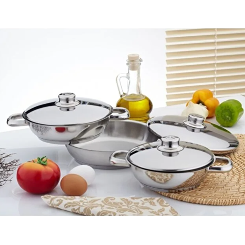 GÜLSAN OMLET SET CAM KAPAKLI 3 LÜ 16-18-20 CM 1*6