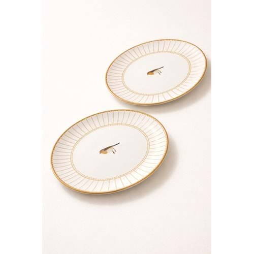 ALİNA HOME GOLD BEYAZ YUVARLAK SERVİS 26,5 CM 1*12