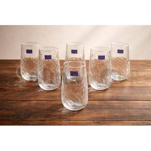 DİAMONDS CAM MEŞRUBAT BARDAĞI 6 LI UZUN KIRIK ÇİZGİ 1*8