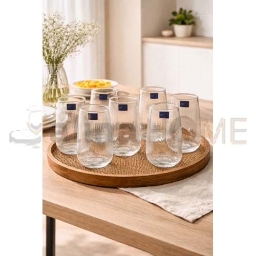 DİAMONDS CAM MEŞRUBAT BARDAĞI 6 LI UZUN DÜZ ÇİZGİ 1*8