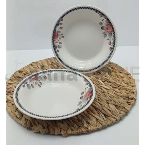 ALİNA HOME KIRMIZI GÜL YUVARLAK YEMEK TABAĞI 20 CM 1*12