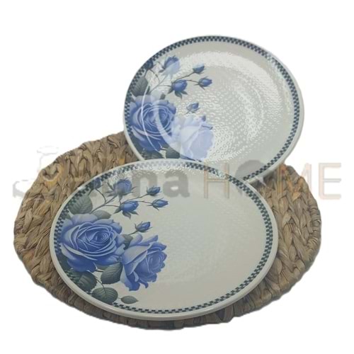 ALİNA HOME MAVİ GÜL YUVARLAK SERVİS 26,5 CM 1*6