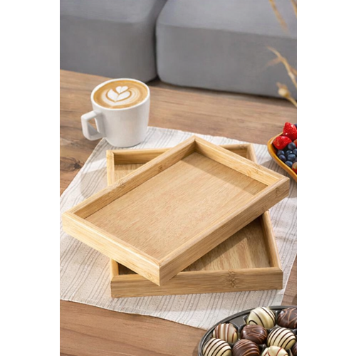 DİAMONDS AYAYDIN AHŞAP TEPSİ 2 Lİ PESİ SETİ 35x25 - 30x20 CM 1*20