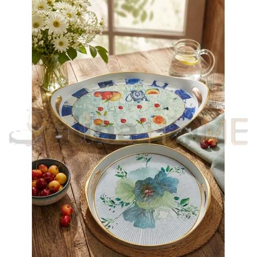 İSRA LÜX BEYAZ 2 Lİ HİRA TEPSİ 33x51,5 - 29x29 CM 1*18
