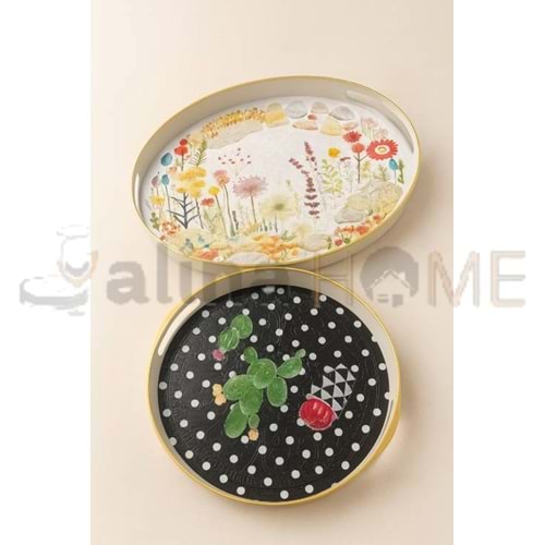İSRA LÜX BEYAZ BÜYÜK 2 Lİ OVAL ADA DESENLİ 42x32-30x30 CM 1*18