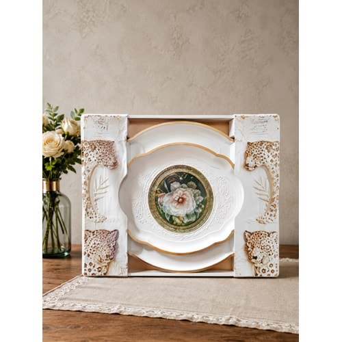 İSRA LUX BEYAZ TEPSİ 2 Lİ PERA 36x27,5 - 48x37,5 CM 1*12
