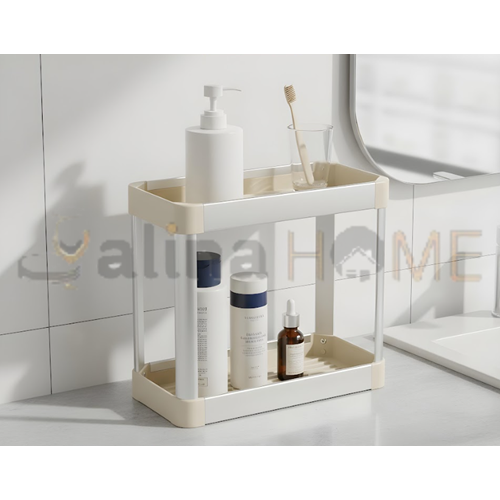 BZD IVORY KÖŞELİK ALÜMİNYUM ORGANİZER RAF 2 KATLI 32x15x27 1*12