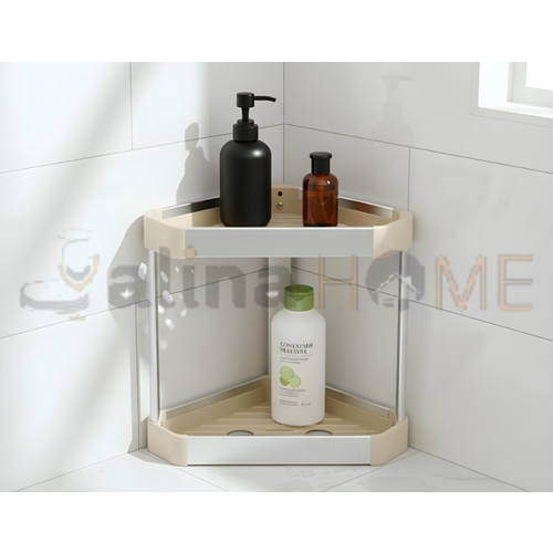 BZD IVORY KÖŞELİK ALÜMİNYUM BANYO ÜÇGEN KÖŞE RAFI 2 KATLI 1*12