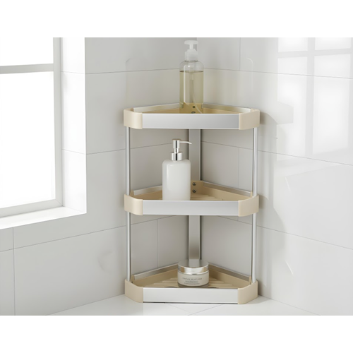 BZD IVORY KÖŞELİK ALÜMİNYUM BANYO ÜÇGEN KÖŞE RAFI 3 KATLI 1*12