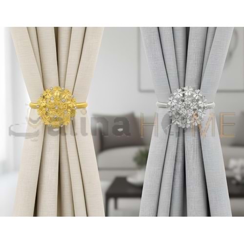 BZD IVORY PERDE TOKASI LÜKS METAL TEKLİ GOLD VE GÜMÜŞ 1*12