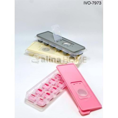 BZD IVORY SİLİKON BUZ KALIBI KAPAKLI DİKDÖRTGEN 12 SIRA 1*100