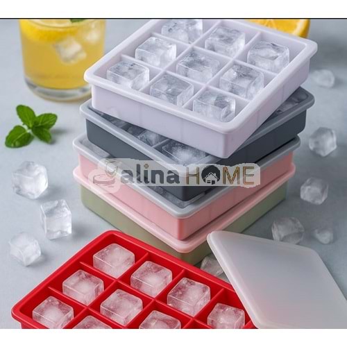 BZD IVORY SİLİKON BUZ KALIBI KAPAKLI KARE 15 SIRA 1*100