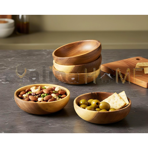 BZD IVORY AKASYA YUVARLAK ÇEREZLİK SUNUM KASESİ 12 CM 4 LÜ 1*24