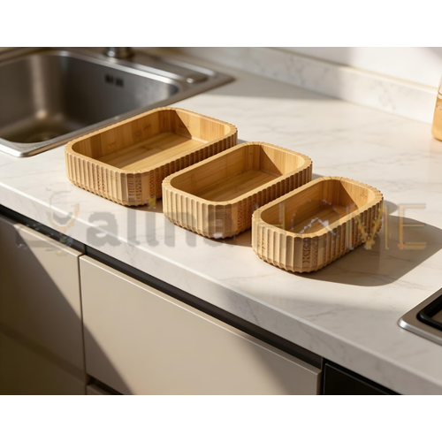 BZD IVORY BAMBU SUNUM SETİ 3 LÜ DİKDÖRTGEN 1*24