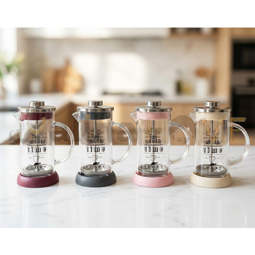 BZD IVORY CAM FRENCH PRESS YUVARLAK 350 ML 1*24