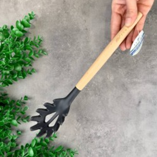 BZD IVORY BAMBU SAPLI SİLİKON SALATA KAŞIK 32 CM 1*24