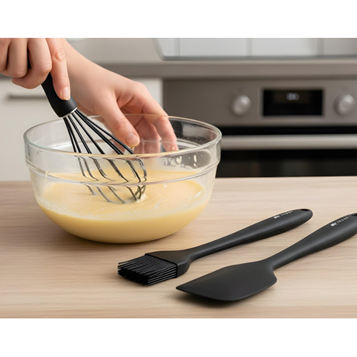 BZD IVORY SİLİKON MUTFAK SETİ SPATULA+FIRÇA+ÇIRPICI 1*24