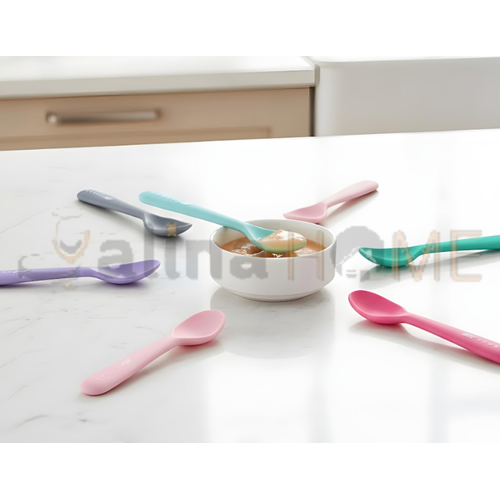 BZD IVORY SİLİKON MAMA KAŞIĞI SETİ İKİLİ 1*24