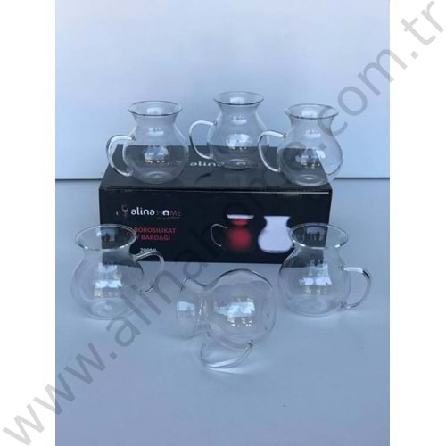ALİNA CAM BOROSİLİKAT KEYFİ ALA 6 LI TERMESİL BARDAK 1*12