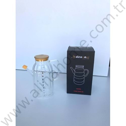 ALİNA CAM BOROSİLİKAT YAĞLIK BAMBU KPK 1 LT ADA 1*24