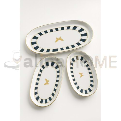 ÜLGER ÇİZGİLİ KELEBEK MARTHA 3 LÜ KAYIK TABAK 1*12