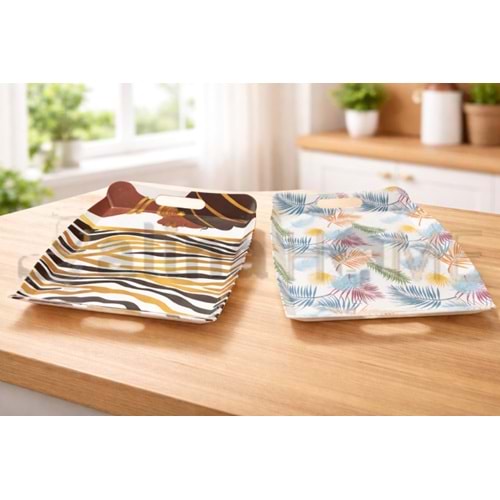 KRD MELAMİN TEPSİ KEMER KULPLU TEPSİ 40x28 CM 1*50