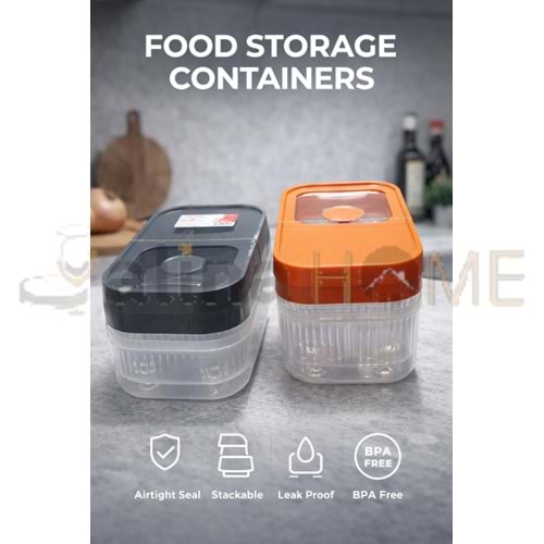 EGE FOODBOX 2 Lİ ERZAK KABI SÜRGÜLÜ KAPAK 5 LT 1*12