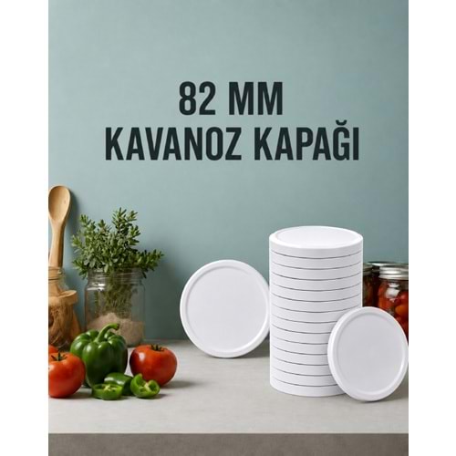 SARTEN KONSERVE KAVANOZU KAPAĞI BEYAZ 82 mm 1*700