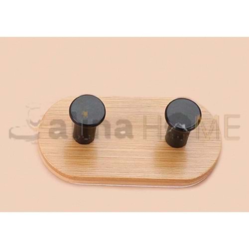 KRD BAMBU 2 Lİ OVAL YAPIŞKANLI ASKILIK 1*20