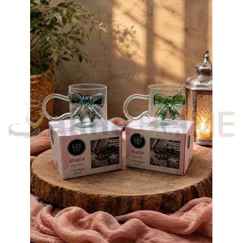 KRD HOME CLASY FİYONKLU CAM KUPA 400 ML 1*48