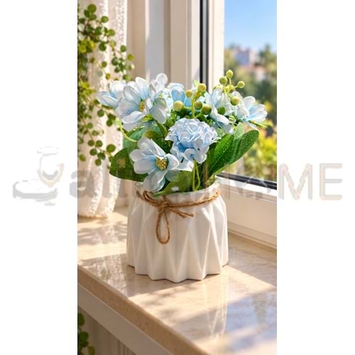 KRD ÇİÇEK YAPAY SAKSILI ORTANCA ÇİÇEĞİ 15 CM 1*24