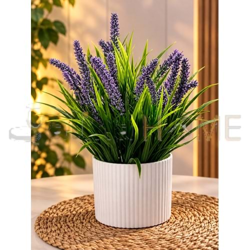 KRD ÇİÇEK YAPAY SAKSILI LAVANTA ÇİÇEĞİ 25 CM 1*12