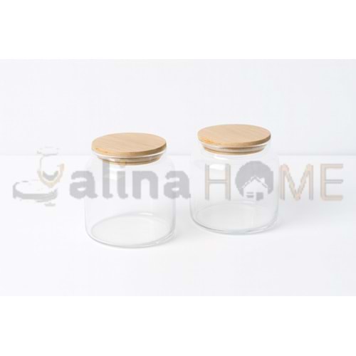 OKS KAVALYE BAMBU KAPAKLI CAM KAVANOZ 575 CC 1*24