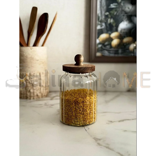 LUCA MİA BAMBU KAPAK CAM KAVANOZ GLASSYA 1200 ML 1*12