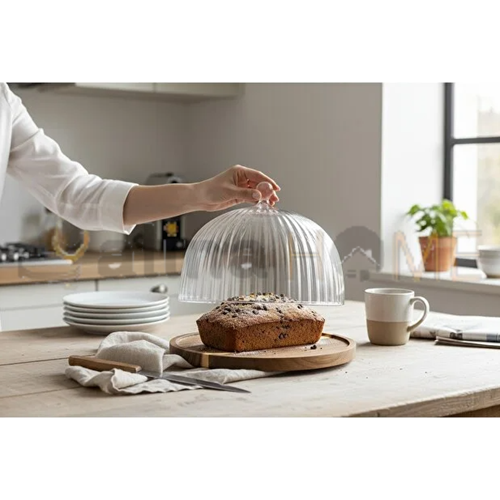 LUCA MİA KEK FANUSU BREEZE CAM KAPAKLI 25 CM 1*6