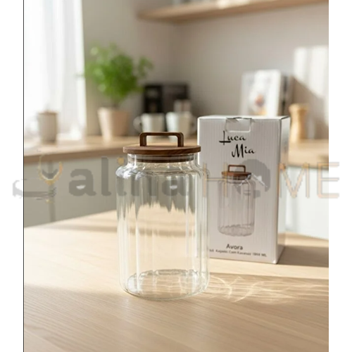LUCA MİA CAM KAVANOZ AVORA AKASYA KAPAKLI 1800 ML 1*12