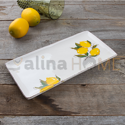 KSV PORSELEN BATON SUNUM TABAĞI LİMON DESEN 29x15 CM ADET 1*6